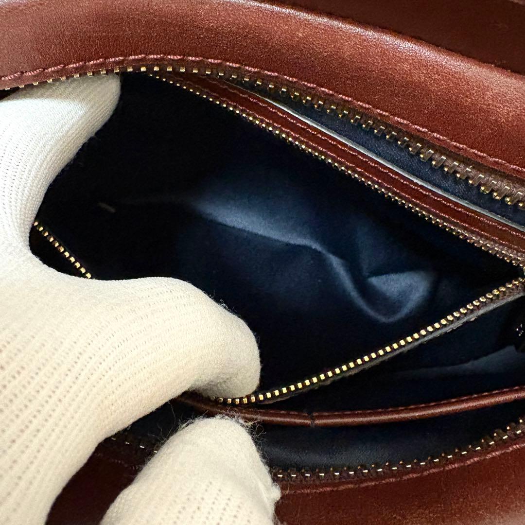 美品✨ TODS セラ レザー 2way ハンドバッグ ネイビー