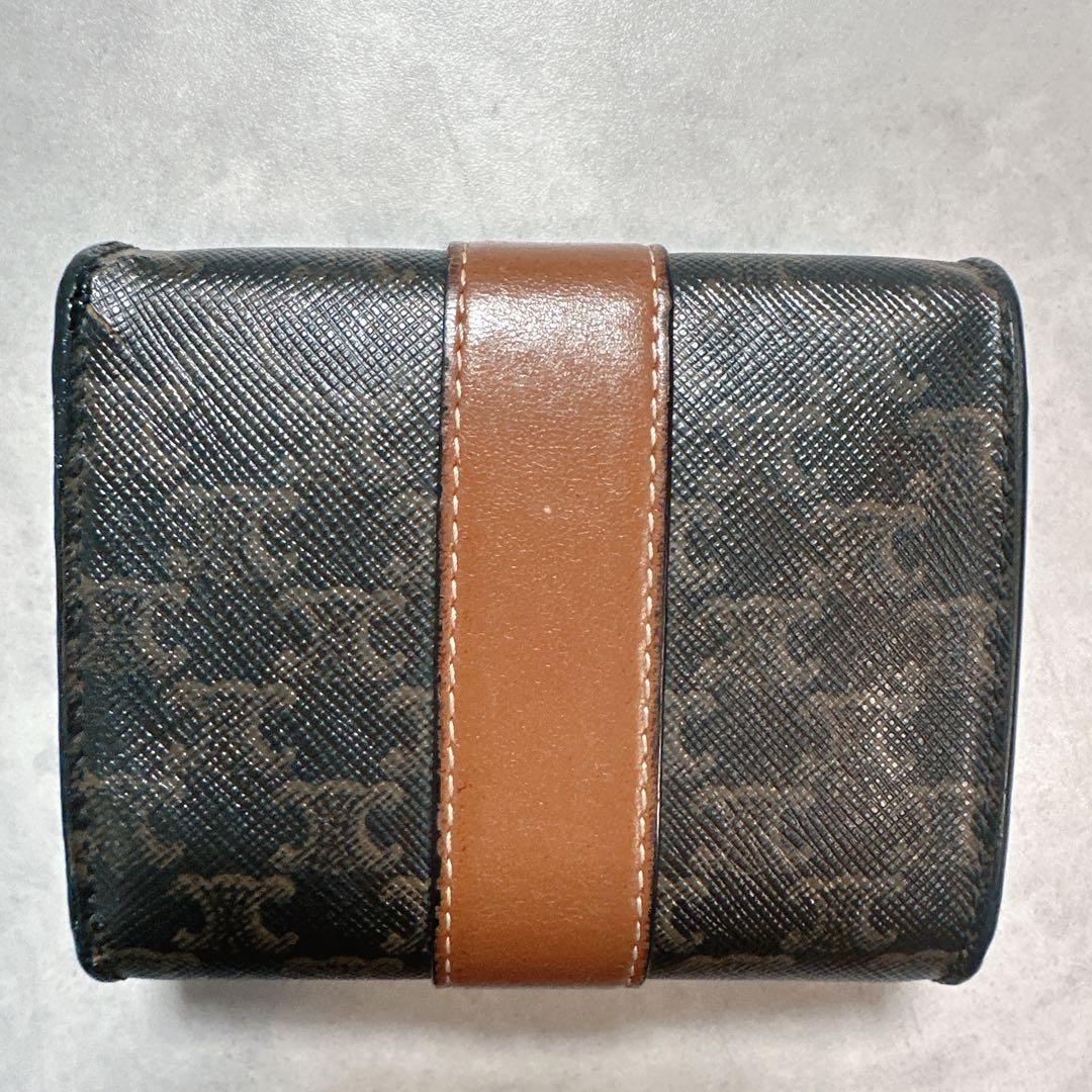 CELINE セリーヌ マカダム ３つ折り財布 ブラウン 総柄 ウォレット
