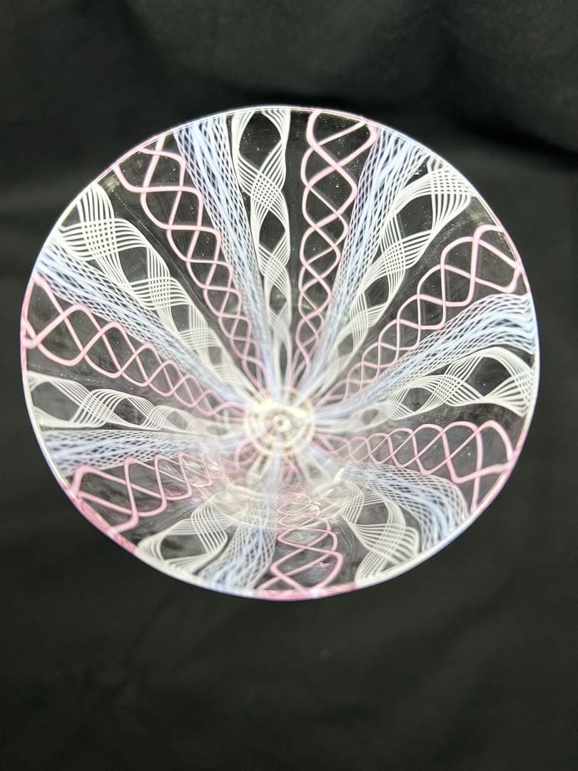 ベネチアングラスSeguso製レース柄ヴィンテージ品　未使用品