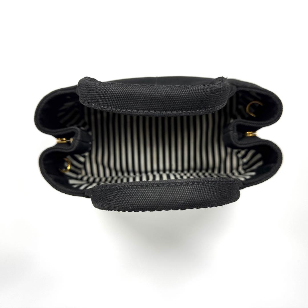 美品✨ PRADA プラダ カナパ S ハンドバッグ 黒 ストライプ