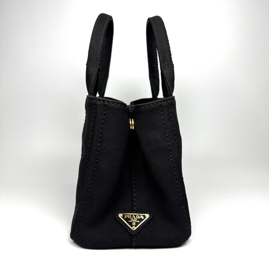 美品✨ PRADA プラダ カナパ S ハンドバッグ 黒 ストライプ