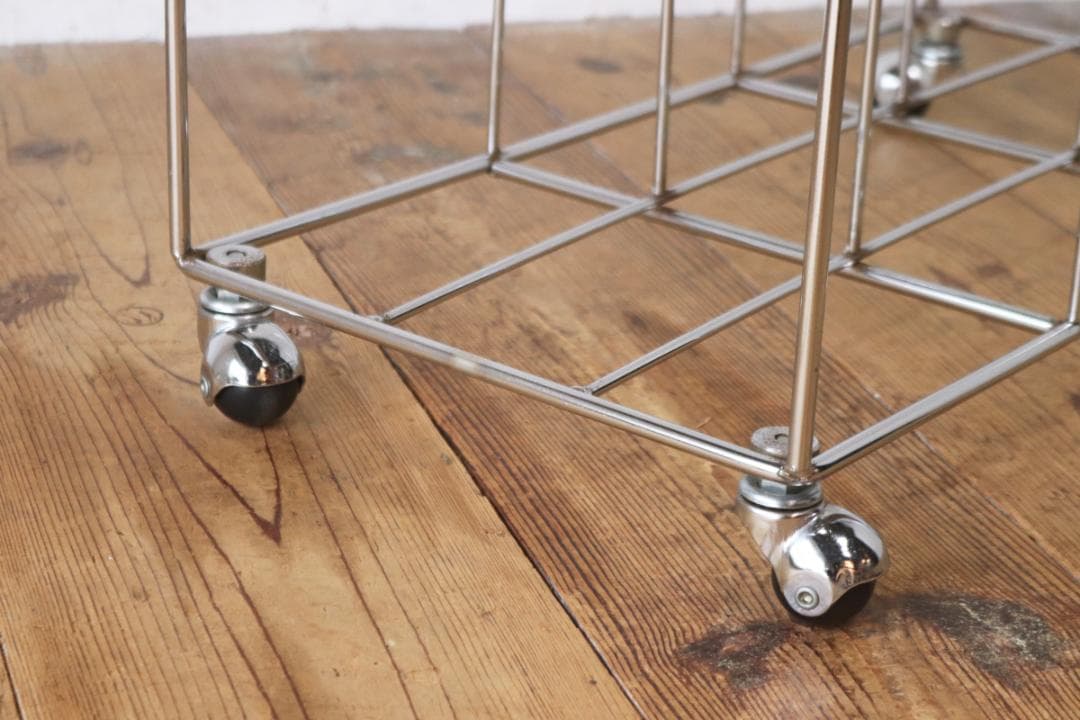 ヴィンテージ ワイヤーラック キャスターワゴン ネットシェルフ ポスター 収納