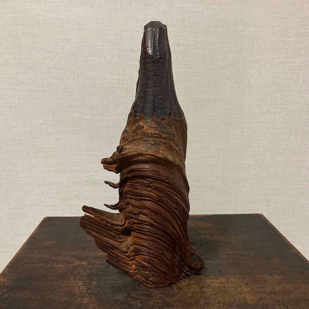 観音 菩薩 仏像 置物 オブジェ 木彫り 彫刻 木製 美術 工芸品 骨董 レトロ