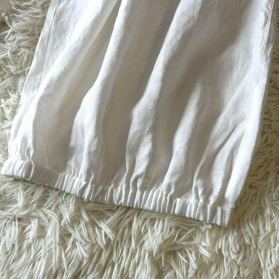 新品タグ付き　コットンハウスアヤ リネン コットン　バルーンパンツ　M ホワイト