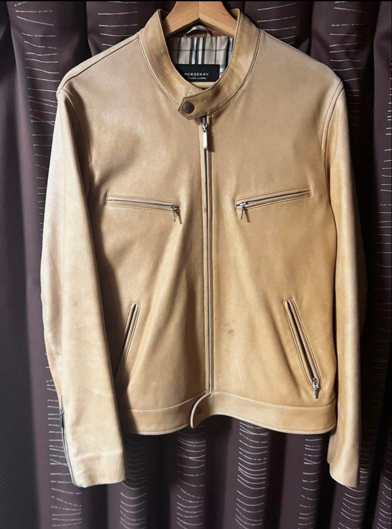 バーバリー　ブラックレーベル　革ジャン　ライダース　サイズL