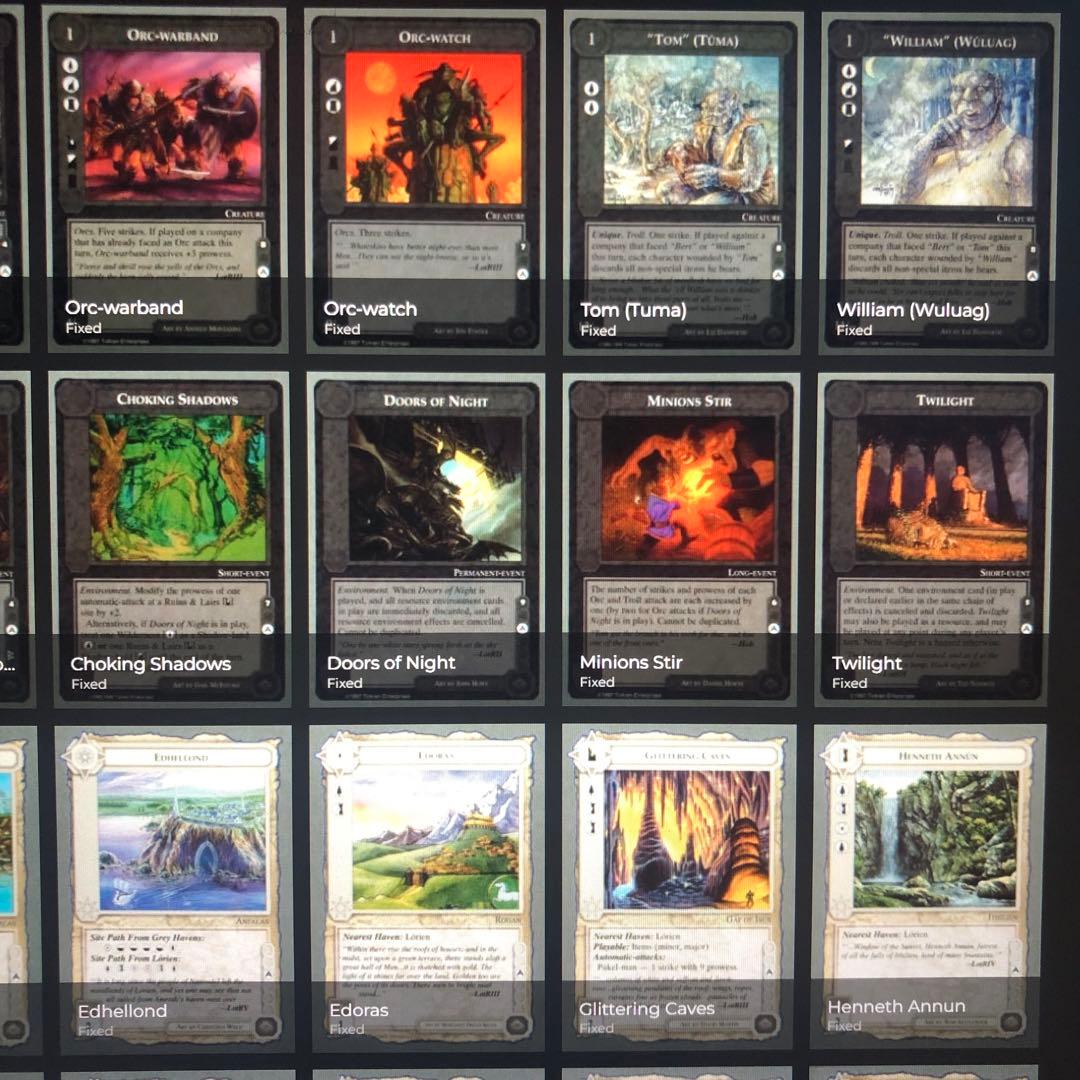 ミドルアース　カード　チャレンジデッキA ccg 指輪物語　希少