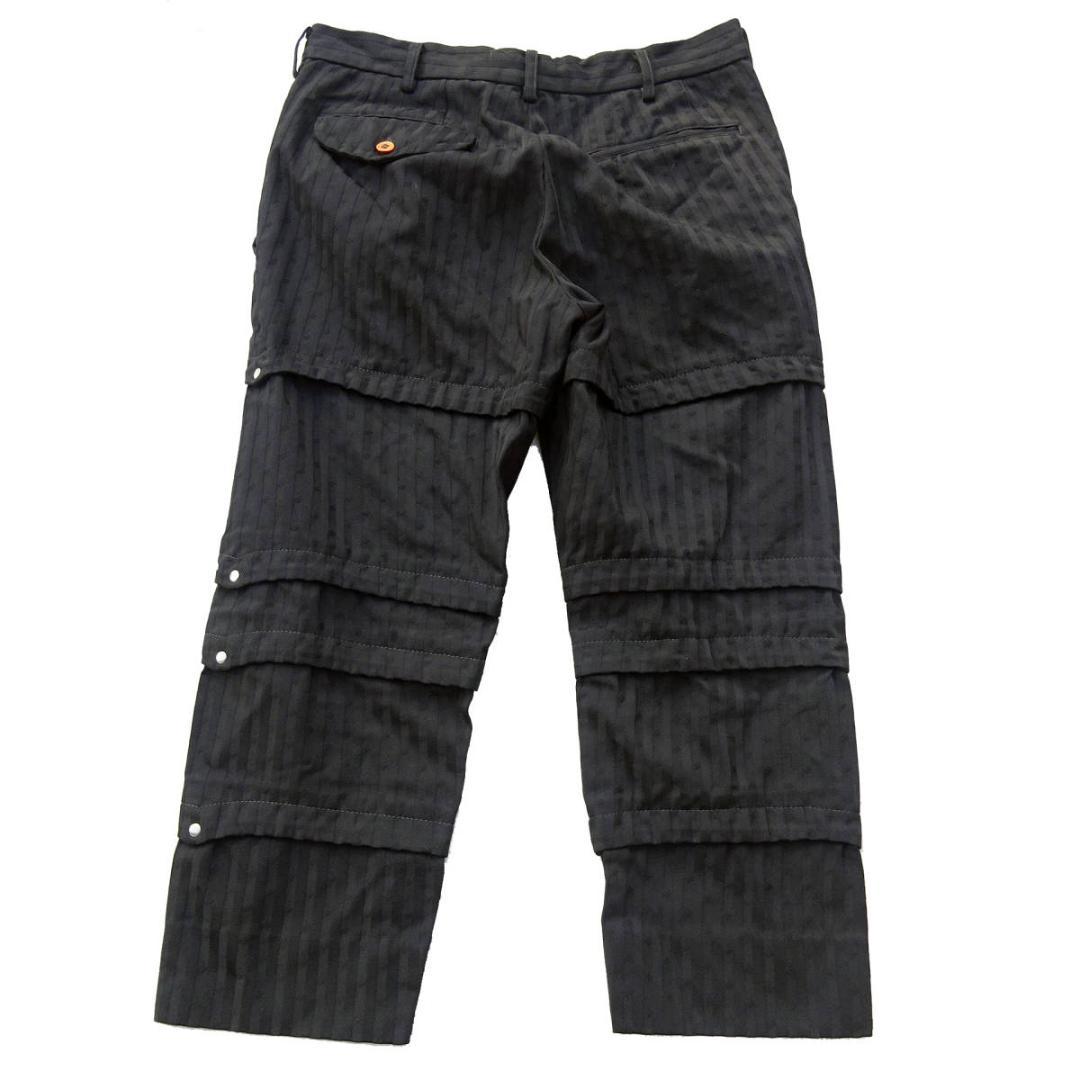 2016コムデギャルソンオムプリュスクロップドパンツ縮絨柄 ハトメスタッズXS