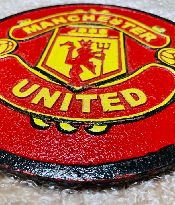 マンチェスターユナイテッド　壁掛け　エンブレム　スチール　アンティーク　マンU