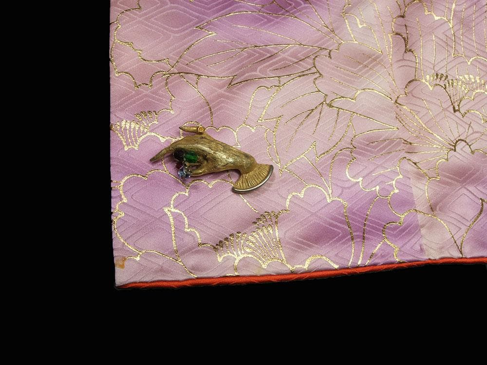 ぷっくり手刺繍の大輪牡丹　振袖フルセット　ｍ43　成人式