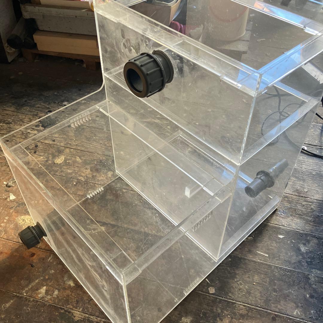 【ジャンク品】アクリル 2段式オーバーフロー水槽　傷あり