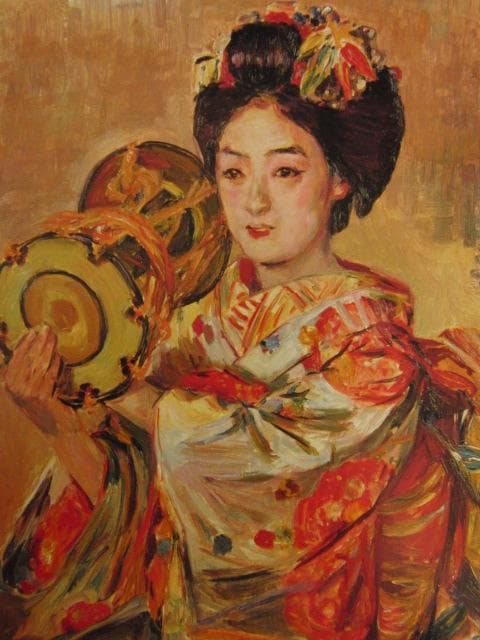 中沢弘光、舞妓、希少な画集より、新品高級額・額装付、状態良好