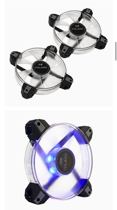 【デスクトップPC用】カラフルファン2つ + おまけのファン1つ