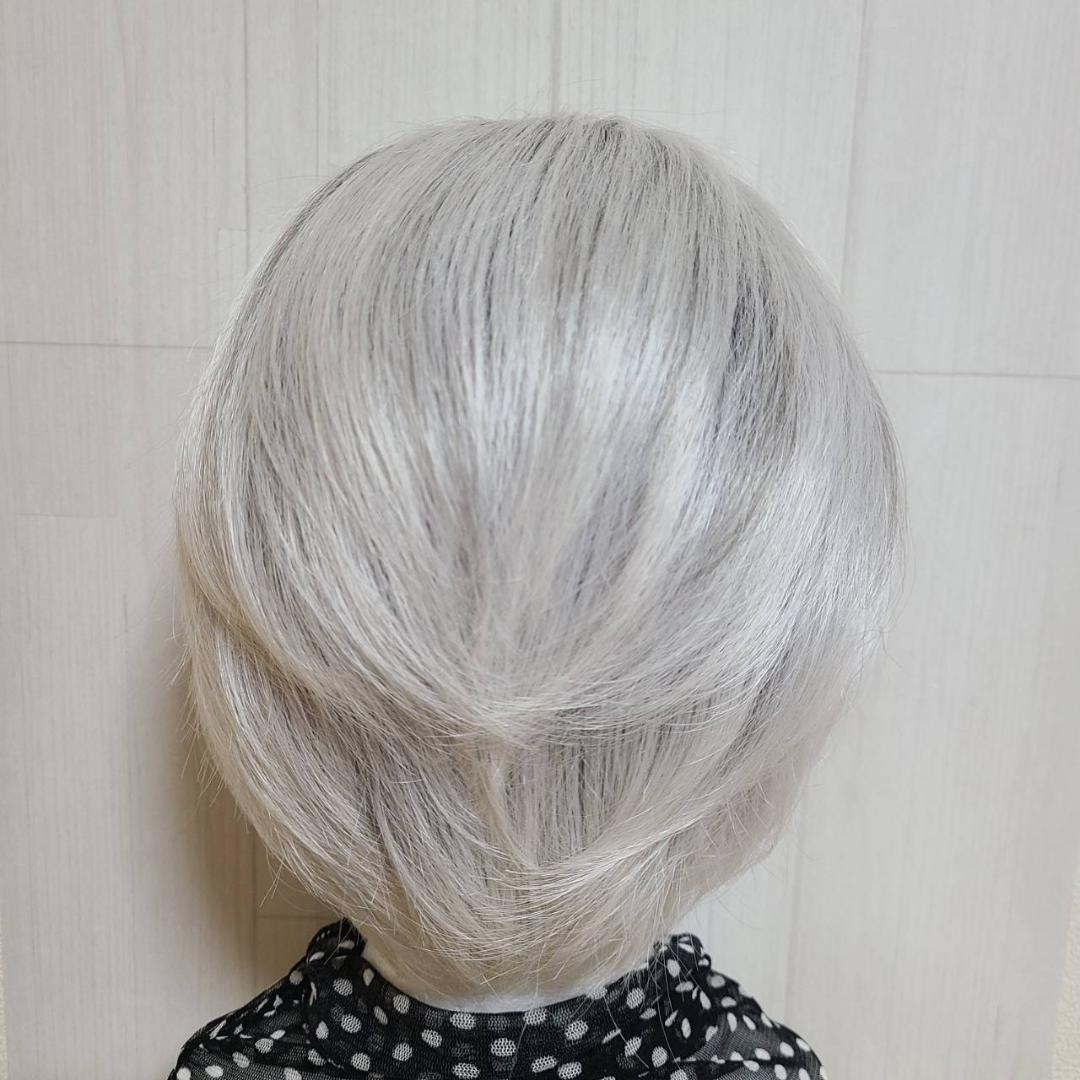 お盆セール♪新品・医療用ＯＫ・美容師カットフォンテーヌ 白髪 グレイ ウィッグ