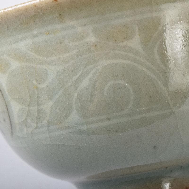 韓国人間文化財　柳海剛（柳根瀅）作　高麗青磁　煎茶碗　五客　共箱　V　R8497