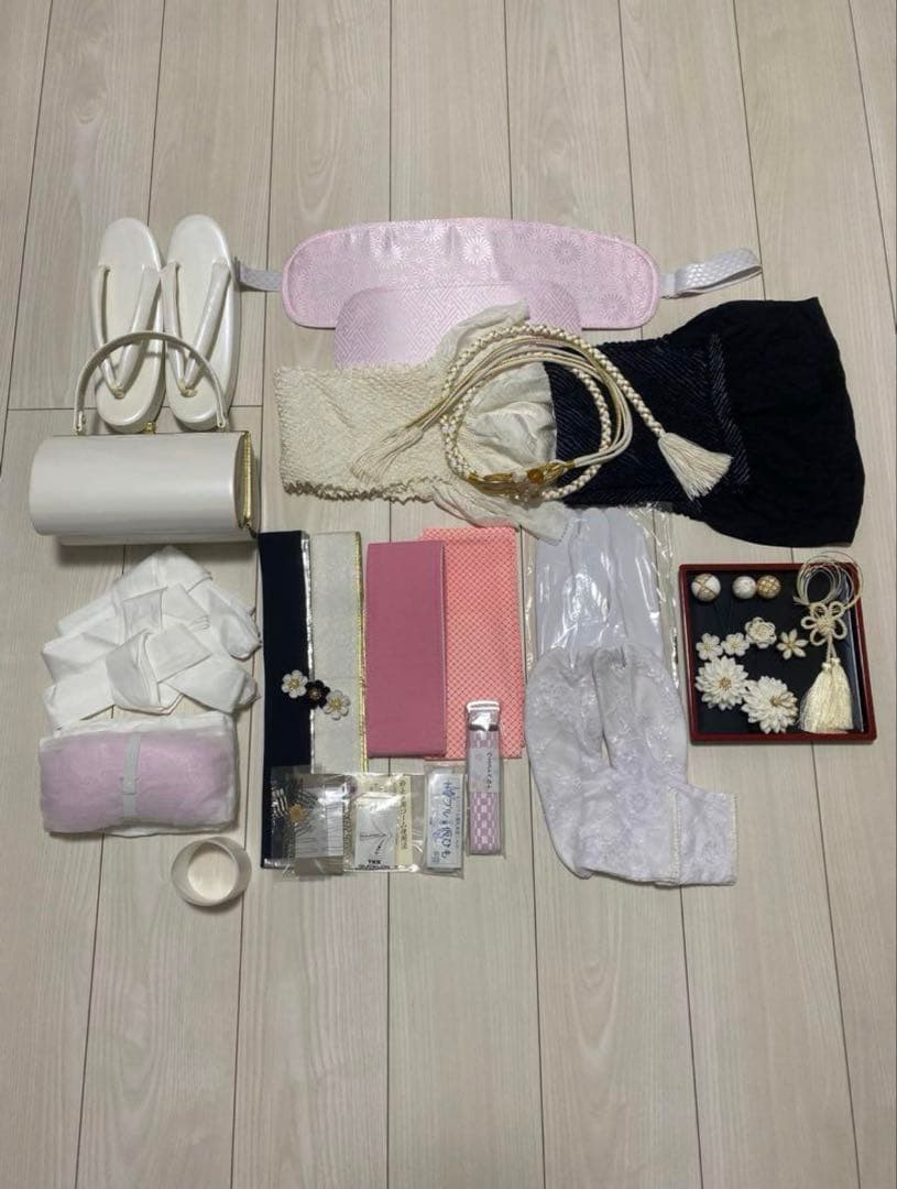 正絹　絞り　振袖　フルセット　赤色