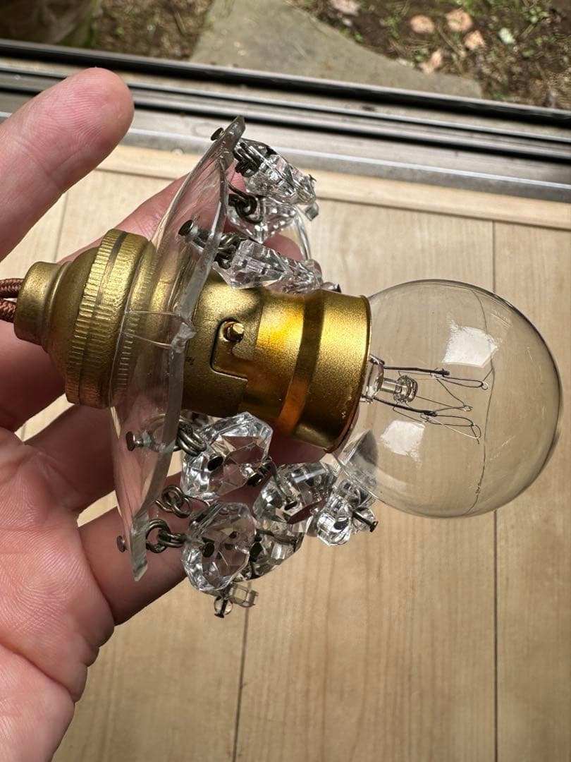 1900's フランス アンティーク 雨に濡れた小さなお花のミニシャンデリア＊