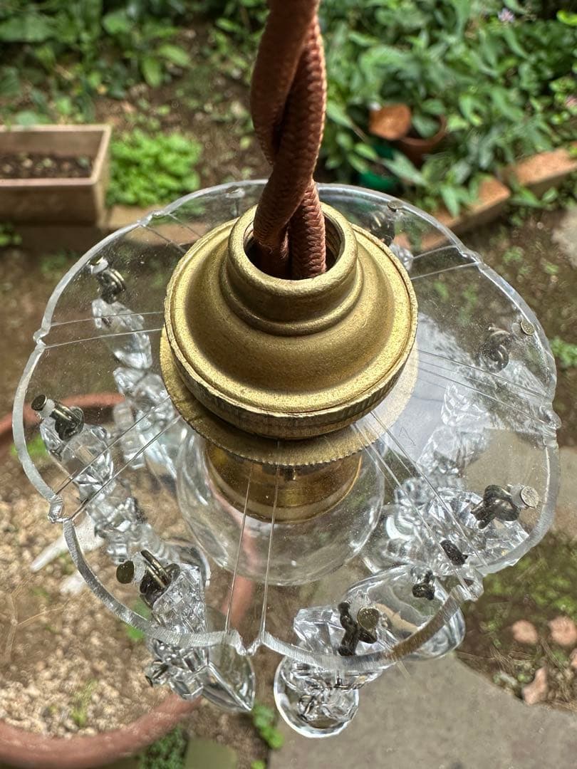 1900's フランス アンティーク 雨に濡れた小さなお花のミニシャンデリア＊