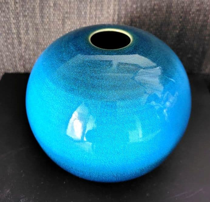 碧青釉　壺　木村芳郎