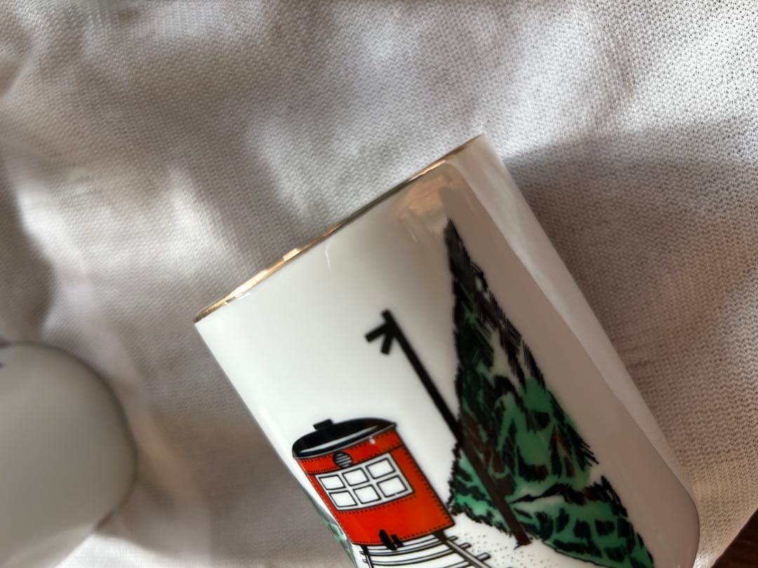 セール【レア・美品】流山電鉄　流鉄　湯飲み　9個セット　湯呑み 陶器 レトロ