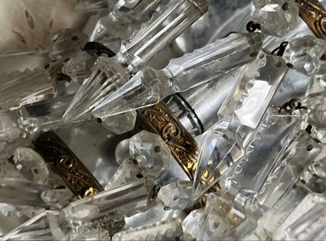 アンティークフランスガラスドロップシャンデリア ランプ照明壁掛けオルモル装飾