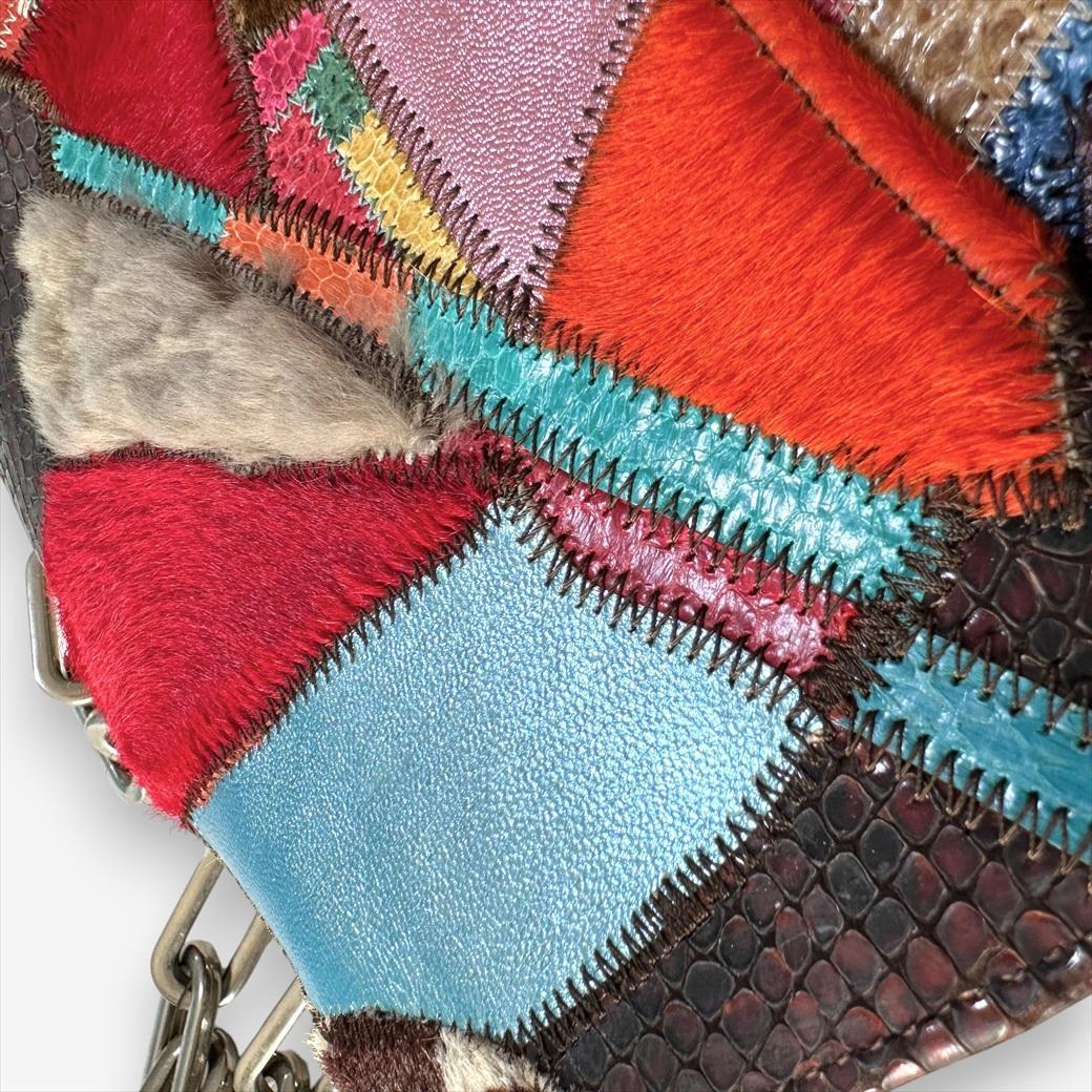 『TANGO』タイハイブランド レザーパッチワーク チェーンバッグ