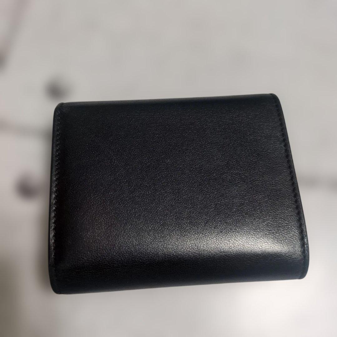 CELINE ブラックレザー 三つ折り財布 トリオンフ