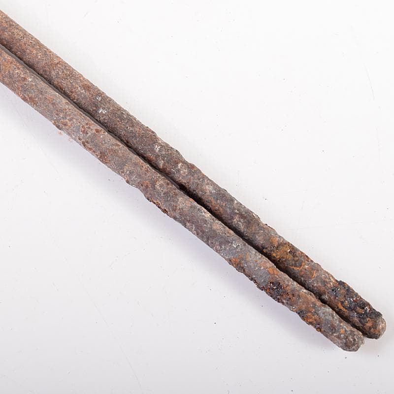 茶道具　一辰造　鉄時代　角透七宝象嵌入　飾火箸　共箱　V　R7701