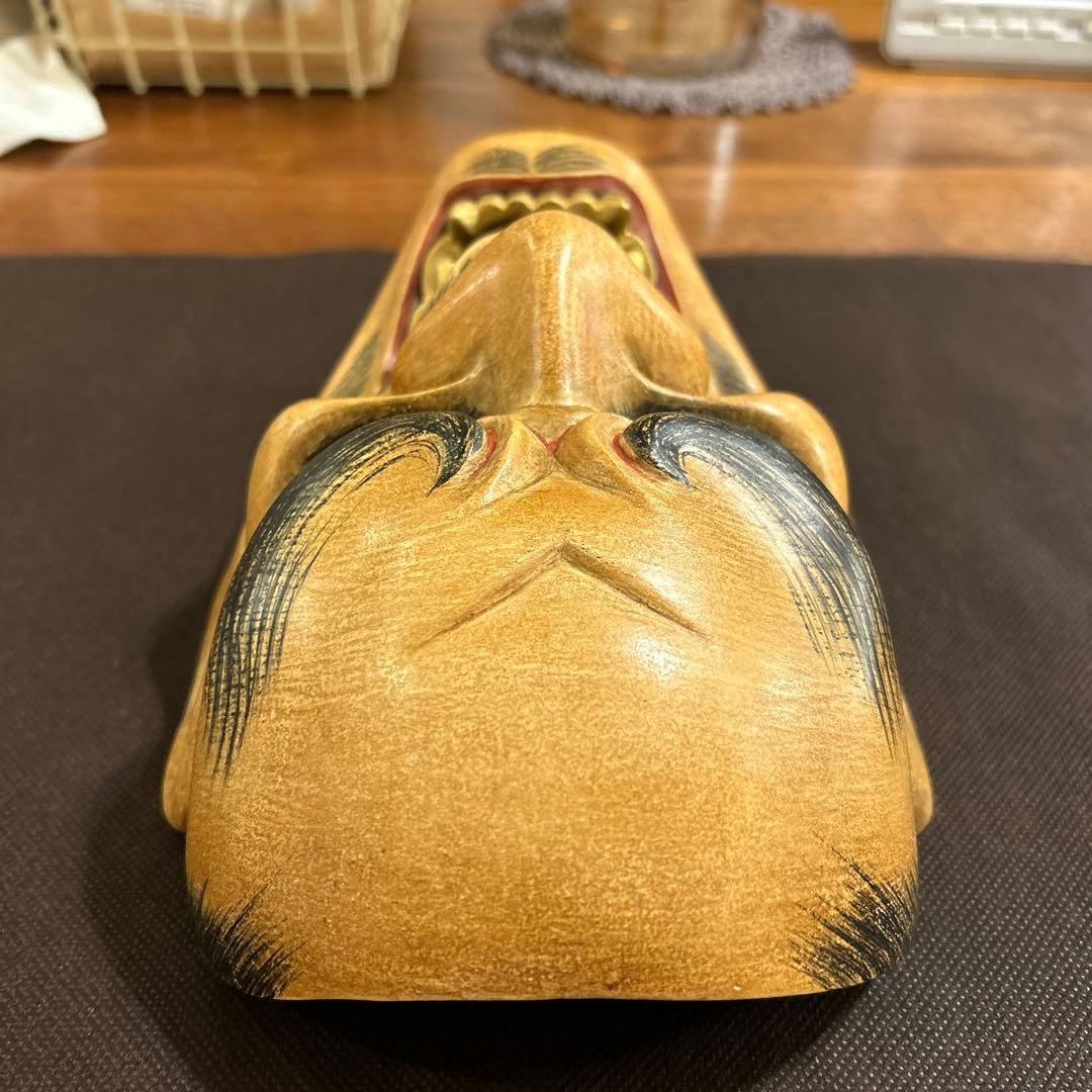 能面　木彫り　顰　しかみ