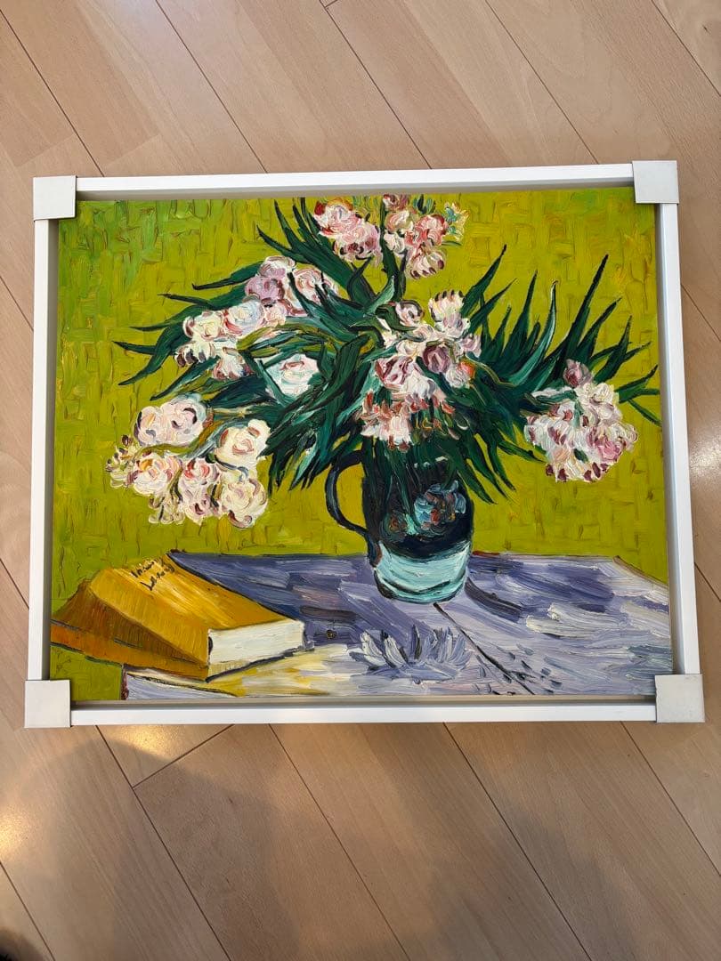 花瓶の花 油彩額縁 約50cm x 60cm