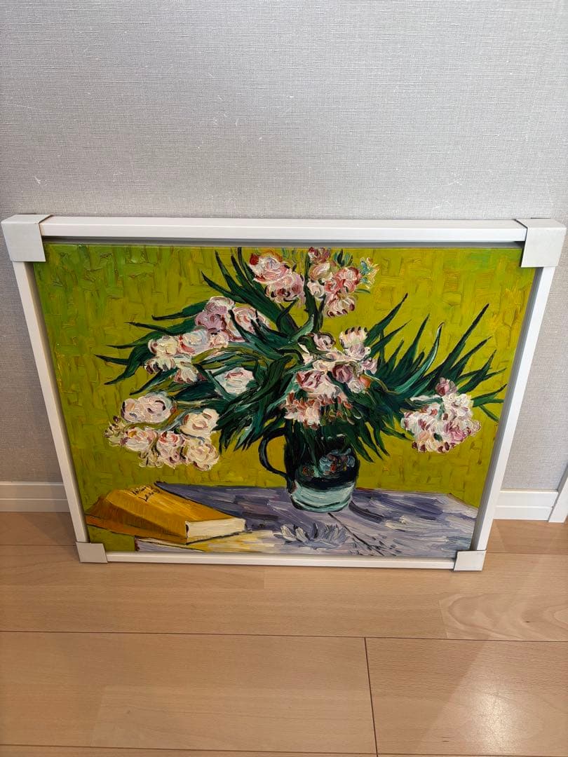 花瓶の花 油彩額縁 約50cm x 60cm