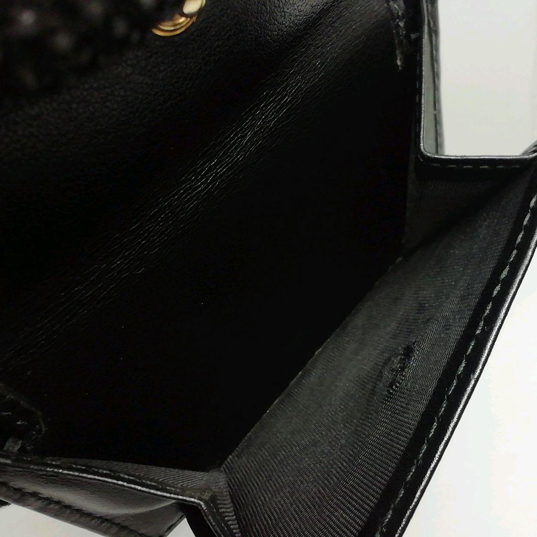 GUCCI　グッチ　コンパクト　ブラックレザー　折り畳みタイプ　保存袋・付属品