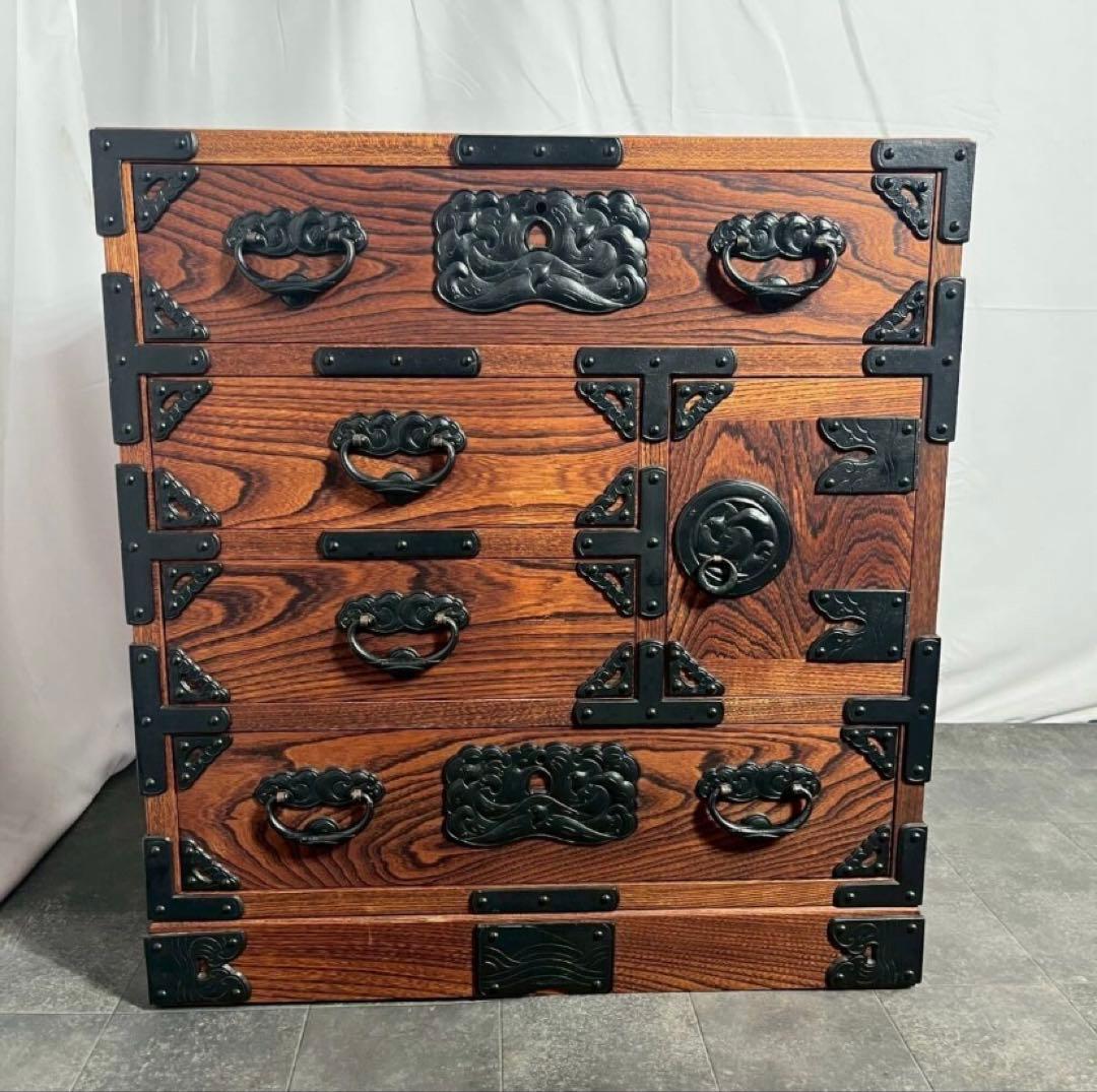 ネ*ム様 秋田県 川連漆器 伝統工芸 無垢材 がんこ箪笥 民芸 家具 和箪笥