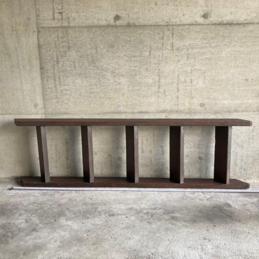 古い味のある梯子 はしご 階段 大型 棚 台 ラック 5段 木製 古民家 レトロ