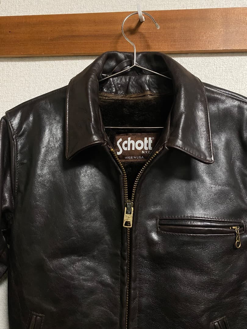 IcemanHショットトラッカージャケット 642VS 赤茶 本革 34