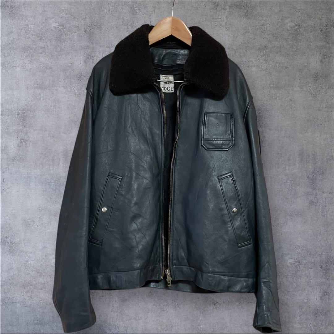 フランス空軍 pilot Leather Jacket ECLAIR zip