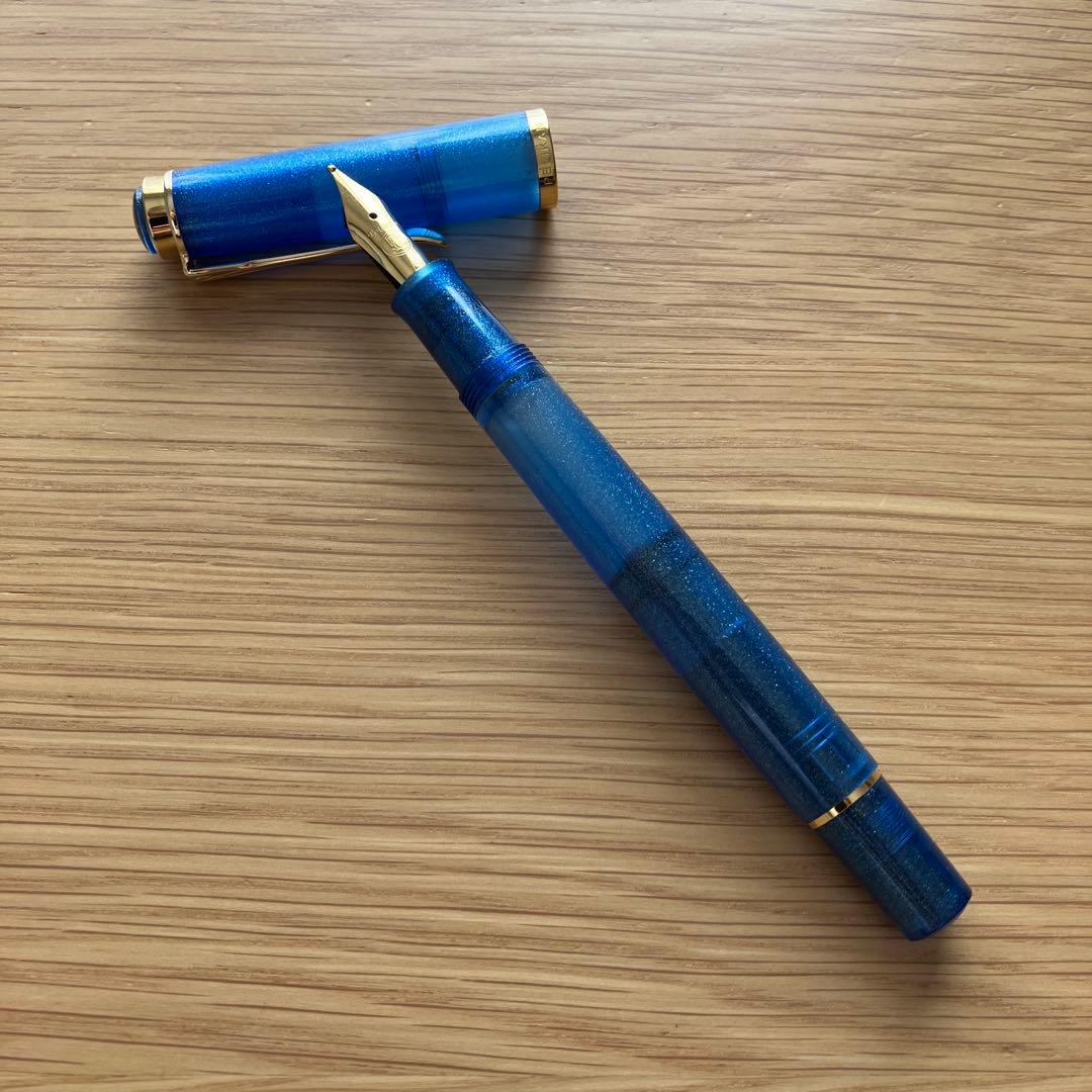 ペリカン 万年筆 クラシック M200 ゴールデンラピス Ｂ（太字）