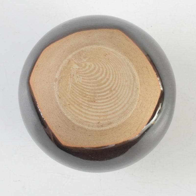 茶道具　瀬戸焼　桶谷定一造　文琳茶入　仕覆付　共箱　V　9501