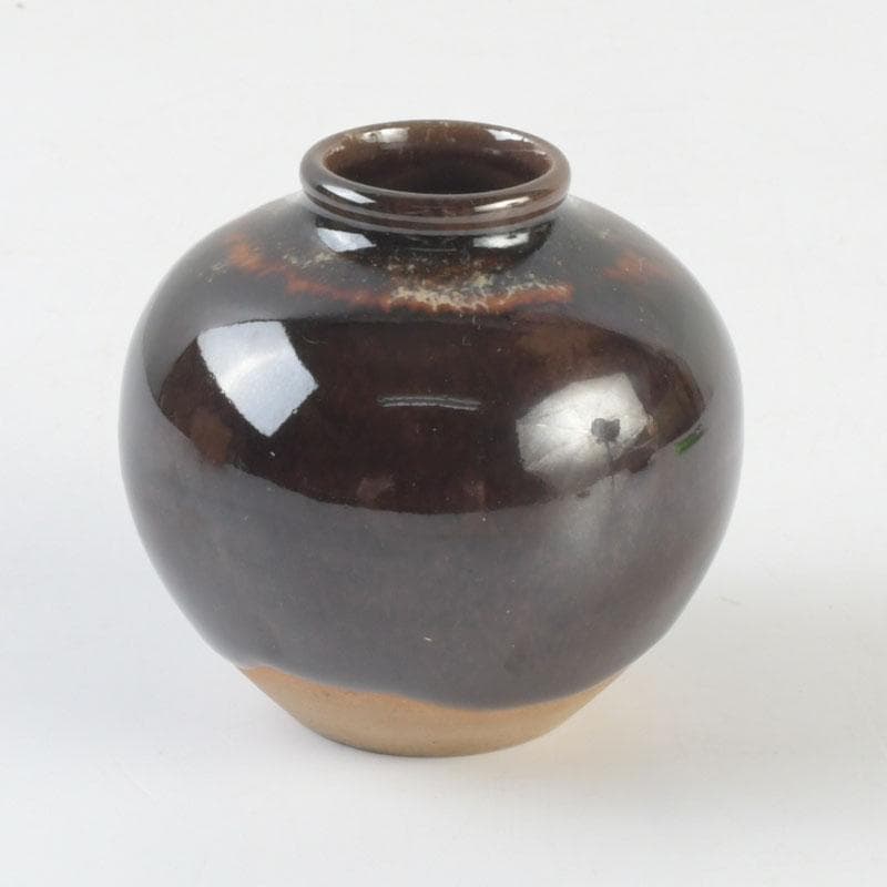 茶道具　瀬戸焼　桶谷定一造　文琳茶入　仕覆付　共箱　V　9501