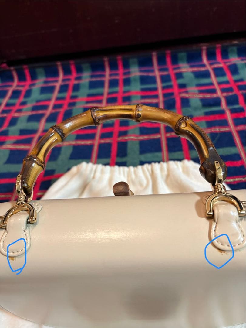 グッチ オールドグッチ バンブーミニ ハンドバッグ レザーアイボリー