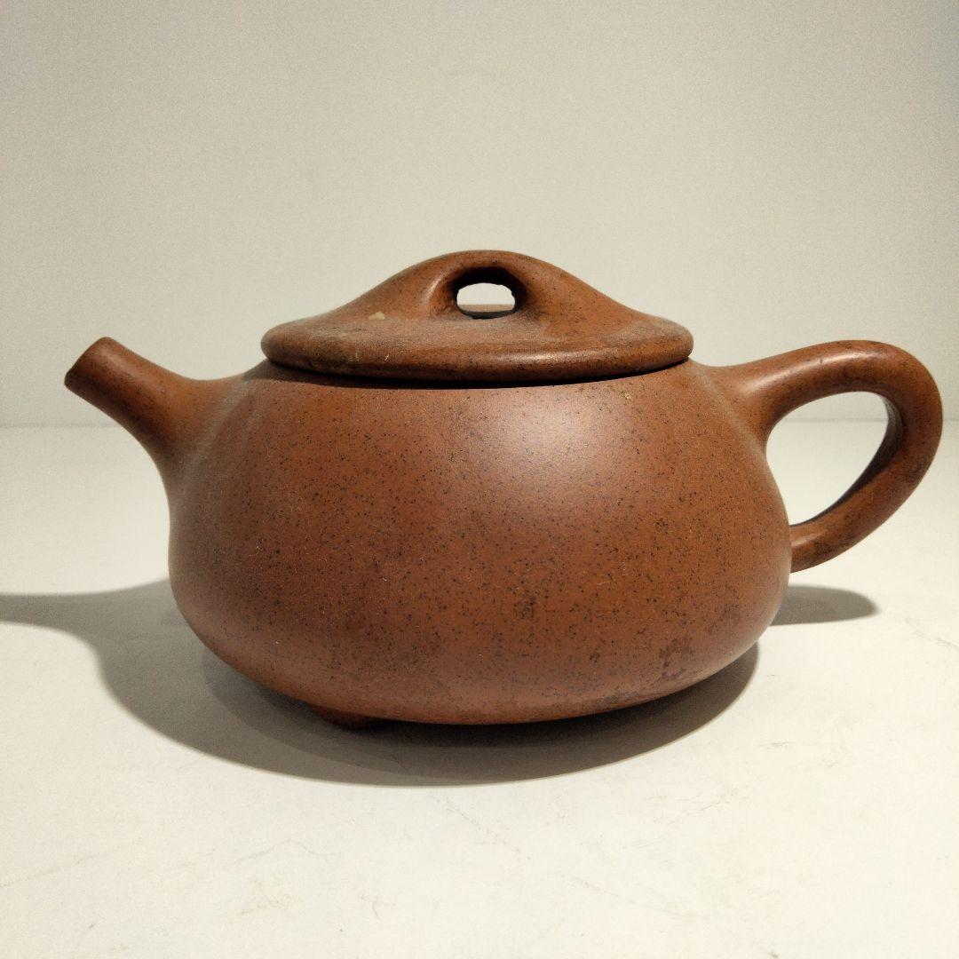 O85-13 中国古作 朱泥急須 在銘刻印有　D