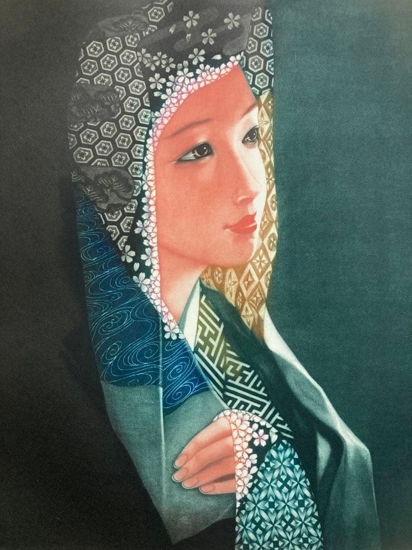 【真作保証】高橋潮 エッチング 直筆サイン 美人 版画 絵画 銅版画