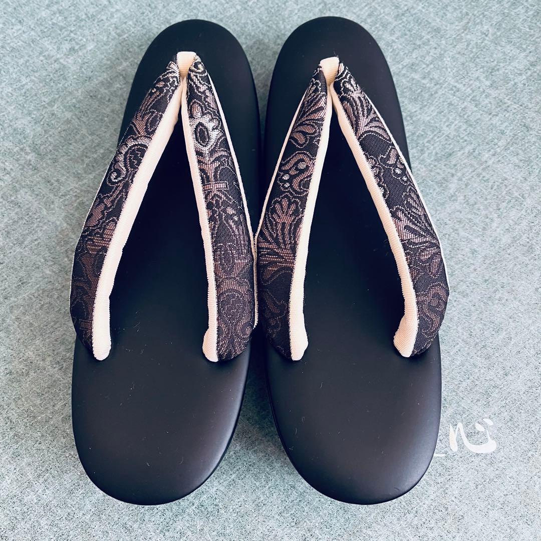 【新品未使用】西陣織 おしゃれ草履＆バッグセット Mサイズ シックモダン