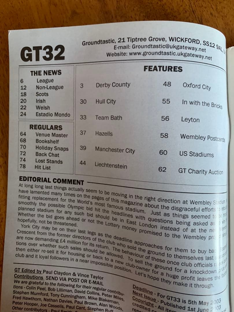 \"GROUNDTASTIC＂英国フットボールグラウンドマガジン季刊4冊・個人発行