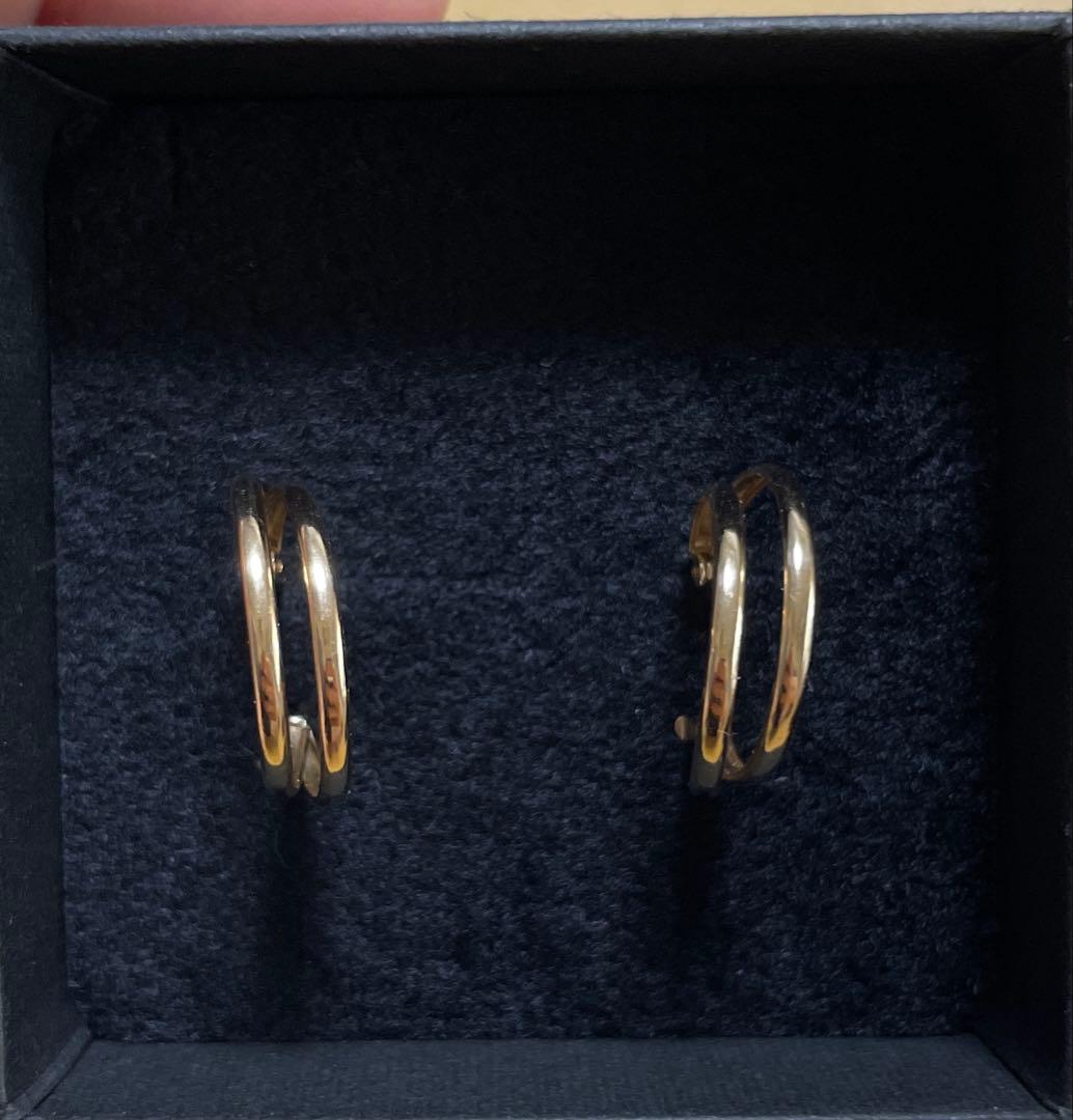 ノワールドプーペ　フープ　ピアス　k10