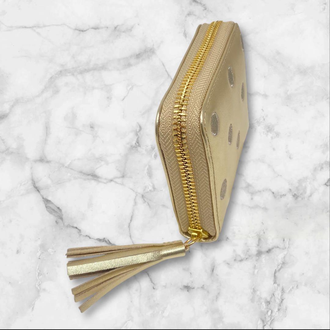 未使用 perche × ear ペルケ ドット ジャバラ折り財布 ゴールド