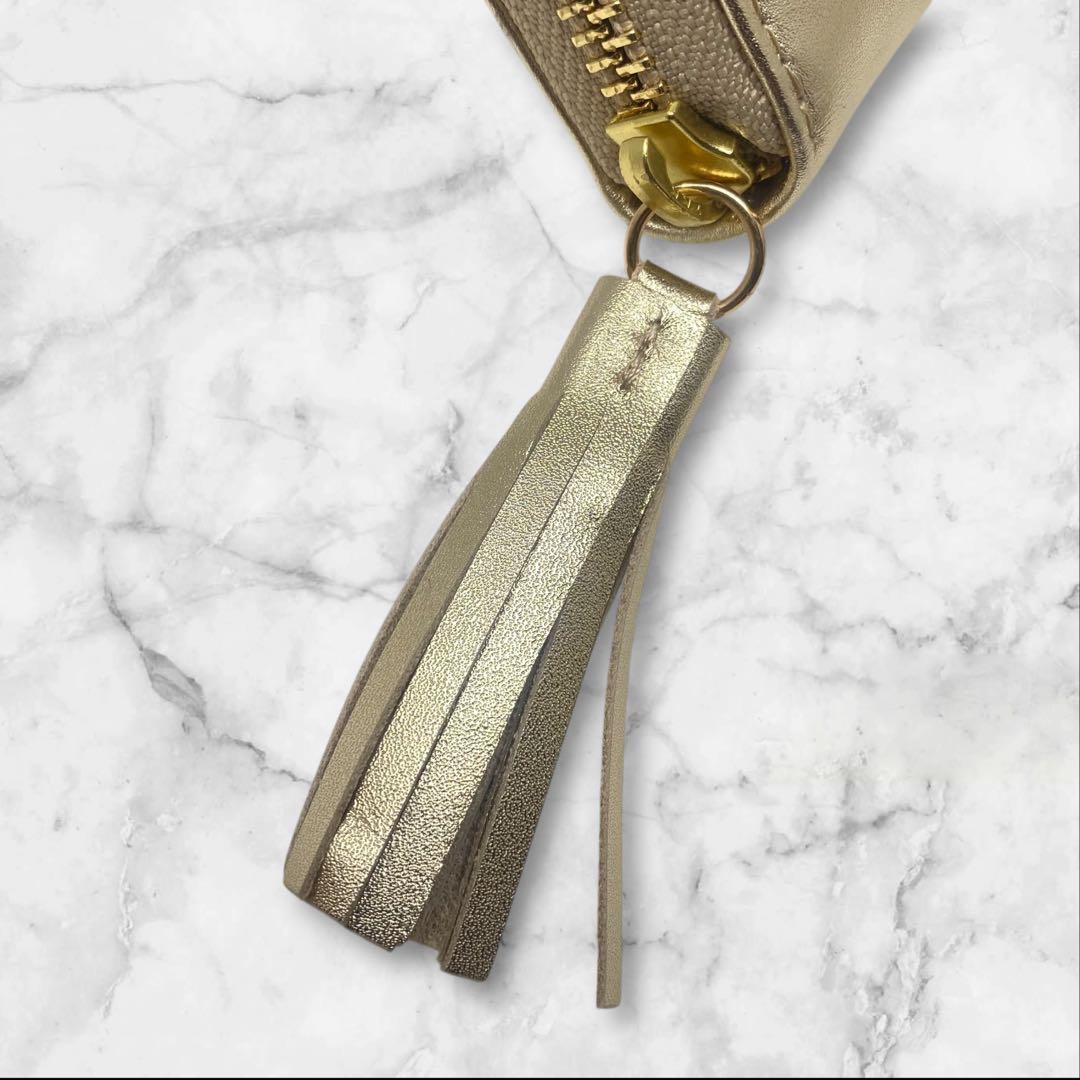 未使用 perche × ear ペルケ ドット ジャバラ折り財布 ゴールド