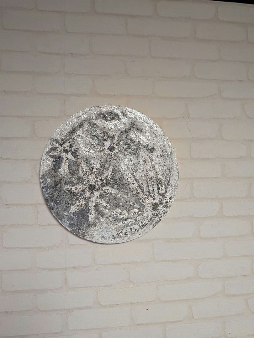 アクリル・ガッシュ 抽象アート 円形 40cm