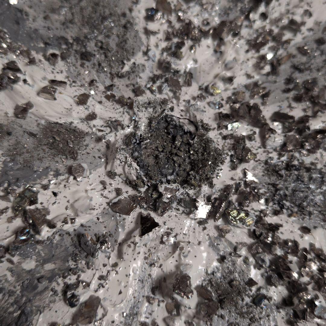 アクリル・ガッシュ 抽象アート 円形 40cm