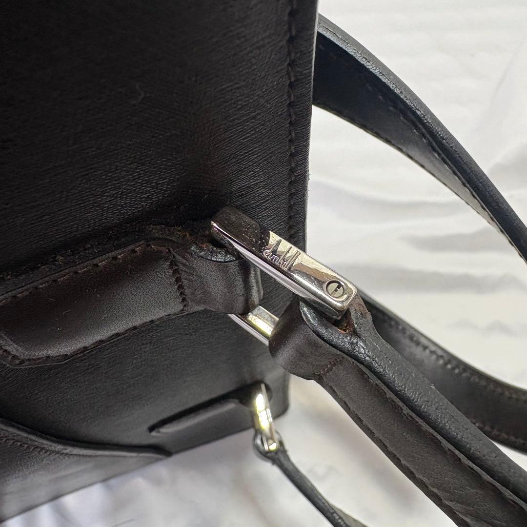 Dunhill ダンヒル ダークブラウン ビジネスバッグ　ショルダーベルト付き