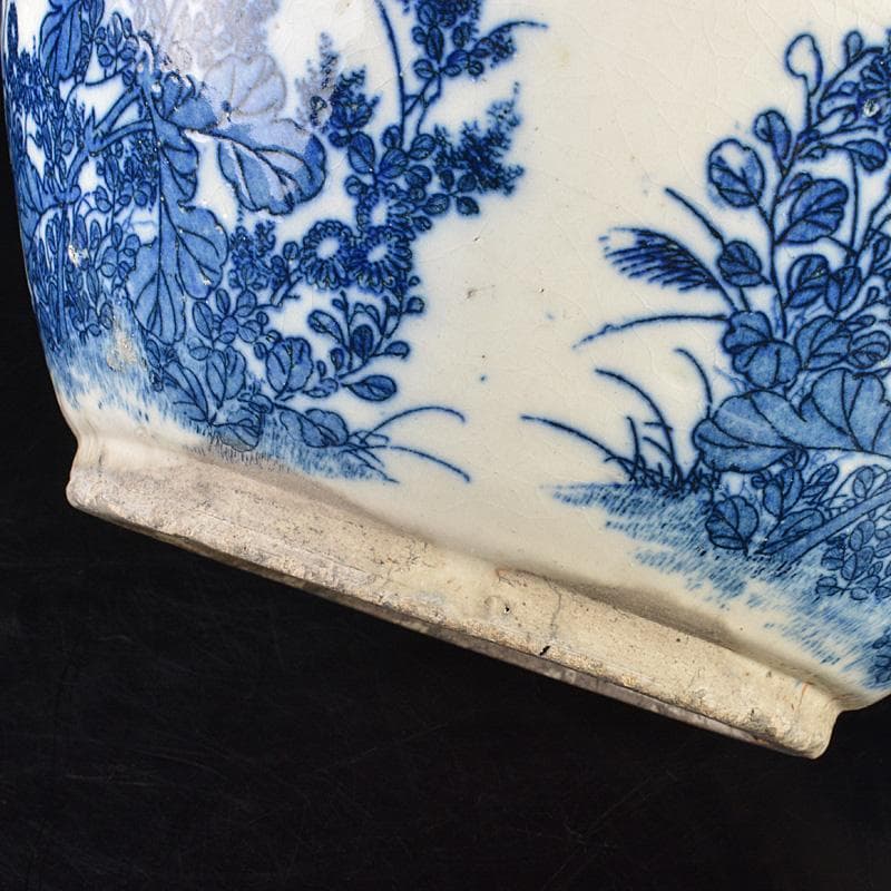 瀬戸焼　古瀬戸染付　菊文　壷　M　R7323F